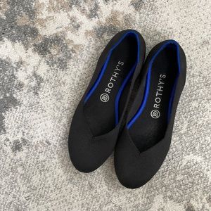 Rothys “The Flat” Slip Ons in Black